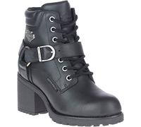 HARLEY-DAVIDSON Womens Howell 5 Inch Lace Leather Black Boots 7.5 UK