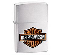 Harley-Davidson Zippo Lighter Colour Logo Brushed Chrome
