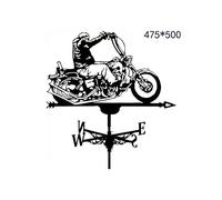 (Harley motorcycle) Metal Skull Knight Weather Vane Standing Wind Vanes Cottage Weather Vane Decor Yard Shed Home Fence Post For Garden, Roof, Patio, Lawn, Halloween