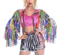 HARLEY QUINN BIRDS OF PREY ADULTS JACKET - OFFICIAL FANCY DRESS DC FILM COSPLAY