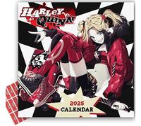 Harley Quinn Calendar 2025 DC Comics Square Wall Calendar Gift Present with Free Organising Stickers included