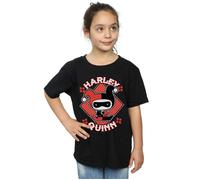 Harley Quinn Girl's Chibi Cotton T-Shirt in Black | Size: 9 Years Harley Quinn Black 9 Years