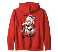 Harley Quinn Good to be Bad Red Zip Hoodie