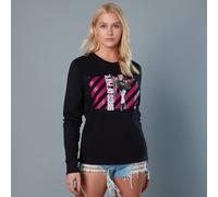 Harley Quinn Pink Stripes Unisex Birds of Prey Sweatshirt - Black - S