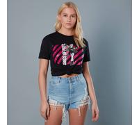 Harley Quinn Pink Stripes Unisex Birds of Prey T-Shirt - Black - M
