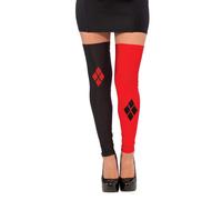 Harley Quinn Thigh High Leg Covers Leggings Fancy Dress Accessory Ladies