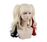 Harley Quinn Women Ponytails Wig Cosplay Costume Heat Resistant Synthetic Hair Harleen Quinzel Carnival Party Wigs