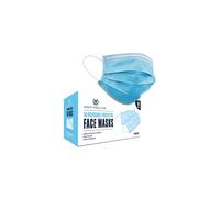 Harley Street Care Disposable Blue Face Masks Protective 3 Ply Breathable Triple Layer Mouth Cover with Elastic Earloops (Pack of 50)