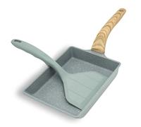 HARLIANGXY Japanese Omelette Pan Nonstick, Tamagoyaki Egg Pan, Square Healthy Granite Cookware Compatible with All Stovetops, Egg Roll Pan with Silicone Spatula, PFOS PFOA Free, 20 x 15 CM