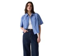 Harlie Cropped Shirt in Double Dutch Stripe Nautical Blue