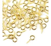 Harlington Group Eye Screws 30Pcs Picture Hanging Mirror Frame Small Screw in Eyes 1/2 Inch 12mm Brass Plated DIY Jewellery making Craft Supplies Pack of 30