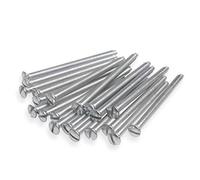 Harlington Group Pack of 20 M3.5 x 50mm Screws Long Electrical Machine Screw for Light Switch and Plug Sockets Bright Zinc Plated DIY 2 inch Plated Slotted Head