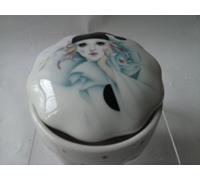 Harliquin Pierrot Tear Drop trinket box round
