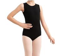 harlogistics GIRL shiny sleeveless Leotard, footless-perfect outfit designed for young dancers & gymnast-Perfect balance of style, comfort & flexibility-Nylon-breathable & stretchable(BLACK,3-4YRS)