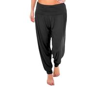 harlogistics Women Harem Trousers - Full Length Stretch Casual Pants - Harem Yoga Pilates Pants for Ladies - Casual Wear - Elasticated - Light Weight Summer Straight fit Ladies Bottoms(Black - XXL)