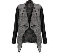 harlogistics Womens Wet Look PU PVC Long Sleeve Waterfall Cardigan Blazer Top|Stylish Open Front Layering Jacket with Glossy Finish|Versatile Chic Office Wear & Evening Outfit|Comfortable Fit(8-10)