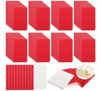 Harloon 100 Pack Mini Notebook Bulk 4 x 2.5 Inches Small Pocket Notepad Blank Lined Wallet Memos Journal Employee Appreciation Gifts for Coworker Staff Team Teacher Office School, 60 Pages(Red)