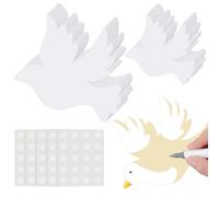 Harloon 100 Pcs Dove Pigeon Paper Cutouts 5.5" 3.5" Classroom Bulletin Board Accents Cut Outs DIY Craft Decoration with 100 Pcs Glue Point for School Home Party