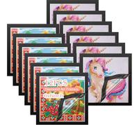 Harloon 12 Pcs Diamond Art Frames Magnetic 6 x 6 Inch Diamond Art Frames Self Adhesive Picture Frame Magnetic Frame for Painting Pictures Canvas Room Wall Window Door Decorations Accessories, Black