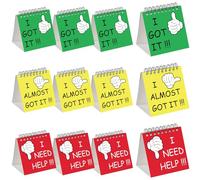 Harloon 12 Pcs I Need Help Mini Flip Chart Signs Self Assessment Cards Behavior Management Classroom Tools for Kids Teachers Classroom School Behavior Educational and Learning Activities Supplies