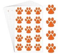 Harloon 20 Sheets 300 Pcs Paw Print Tattoos Temporary Paw Print Face Tattoos Dog Stickers Removable for Cheer Patrol Women Body Arm Foot(Orange)