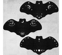 Harloon 3 Pcs Bat Rug Gothic Bathroom Mat 16 x 32 Inch Spooky Rug Gothic Bath Mat Horror Goth Door Mat Decoration for Indoor Outdoor Home Bedroom Kitchen Holiday Decorative Gift, Black