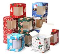 Harloon - 36 Pack Christmas Gift Boxes for Sublimation Mugs, Clear Wine Mug Boxes, Gift Packaging Box for Sublimation Coffee Mugs, 11oz 12oz,
