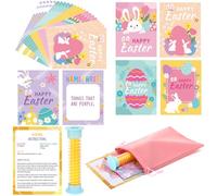 Harloon Easter 5 Second Game Set Cards Against Easter Party Decor Included 100 Pcs Question Cards 5 Second Hourglass and Pink Drawstring Bag for Family Adults Games Night Sleepover Party Supplies