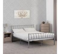 Seconique Harlow Metal Bed Frame Silver Double