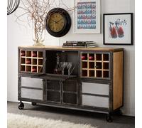 harlow display wine cabinet in solid hardwood reclaimed metal
