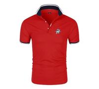 HARLSO Mens Fashion Polo T-Shirts for MV Agusta Summer Quick Dry Short Sleeve Lightweight Lapel Golf Shirt Sports Fitness Base Layers T-Shirt with Button,Red-L