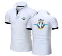 HARLSO Men's Polo T-Shirts for MV Agusta Short Sleeve Quick Drying Polos Moisture Wicking Tees Outdoor Sports Shirt Breathable Tennis Tops,White-L
