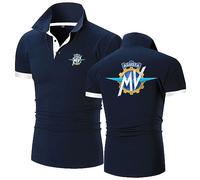 HARLSO Men's Polo T-Shirts for MV Agusta Short Sleeve Quick Drying Polos Moisture Wicking Tees Outdoor Sports Shirt Breathable Tennis Tops,Blue-4XL