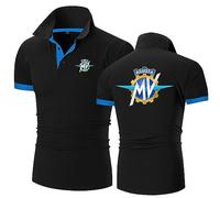 HARLSO Men's Polo T-Shirts for MV Agusta Short Sleeve Quick Drying Polos Moisture Wicking Tees Outdoor Sports Shirt Breathable Tennis Tops,Black-4XL