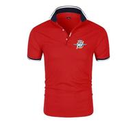 HARLSO Mens Short Sleeve for MV Agusta Fashion Breathable Shirt Summer Sports Running Polo Shirts Adult Quick Dry Clothes with Button,Red-4XL