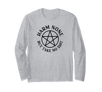 Harm None But Take No Shit Cheeky Witch Wiccan Pentacle Long Sleeve T-Shirt