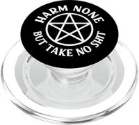 Harm None But Take No Shit Cheeky Witch Wiccan Pentacle PopSockets PopGrip for MagSafe