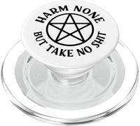 Harm None But Take No Shit Cheeky Witch Wiccan Pentacle PopSockets PopGrip for MagSafe