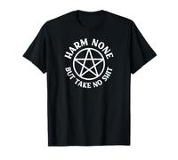 Harm None But Take No Shit Cheeky Witch Wiccan Pentacle T-Shirt