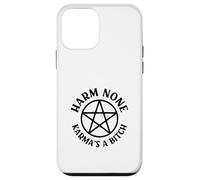 Harm None Karma's a Bitch Cheeky Witch Wiccan Pagan Pentacle Case for iPhone 12 mini