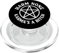 Harm None Karma's a Bitch Cheeky Witch Wiccan Pagan Pentacle PopSockets PopGrip for MagSafe