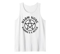 Harm None Karma's a Bitch Cheeky Witch Wiccan Pagan Pentacle Tank Top