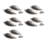 HARMAC HOUSE Cabinet Cup Handles 2 Pack Brushed Nickel Shaker Cupboard Drawer Pull Cup Handles 64mm Screw Spacing Kitchen Cupboard Bedroom Dresser Bathroom Wardrobe Pull Handles (2)