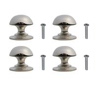 HARMAC HOUSE Chrome Cabinet Knobs 4 Pack Heavy Duty Round Pull Handles, 1.26 Inch/32mm Diameter,Kitchen Cupboard, Bedroom Dresser, Bathroom Wardrobe Door Handle Mushroom Handles Knobs (4)