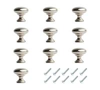 HARMAC HOUSE Round Cabinet Knobs 10 Pack Brushed Nickel Pull Handles, 1.18 Inch/30mm Diameter,Kitchen Cupboard, Bedroom Dresser, Bathroom Wardrobe Door Handle Mushroom Handles Knobs