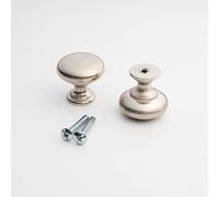 HARMAC HOUSE Round Cabinet Knobs 2 Pack Brushed Nickel Pull Handles, 1.18 Inch/30mm Diameter,Kitchen Cupboard, Bedroom Dresser, Bathroom Wardrobe Door Handle Mushroom Handles Knobs(2)