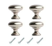 HARMAC HOUSE Round Cabinet Knobs 4 Pack Brushed Nickel Pull Handles, 1.18 Inch/30mm Diameter,Kitchen Cupboard, Bedroom Dresser, Bathroom Wardrobe Door Handle Mushroom Handles Knobs(4)