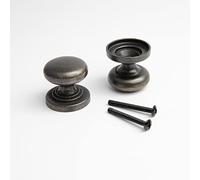 HARMAC HOUSE Vintage Cabinet Knobs 2 Pack Heavy Duty Antique Bronze Round Pull Handles, 32mm Diameter,Solid Kitchen Cupboard, Dresser, Bathroom Wardrobe Door Drawer Handle Mushroom Handles Knobs (2)