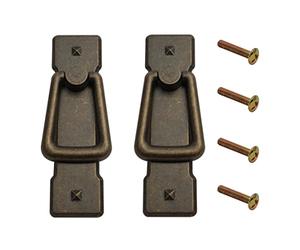 HARMAC HOUSE Vintage Drop Handles 2 Pack Antique Bronze Door Ring Pull Handles Kitchen Cabinet Cupboard Chest of Drawer Vintage Bronze Drop Ring Pull Handles (2)