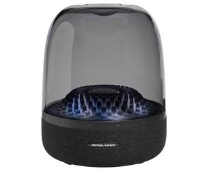 Harman Kardon Aura Studio 4, Bluetooth Speaker with Transparent Dome and Theme Light Game, Elegant Design and Extraordinary 360° Sound, Black, EU Plug (Type C)